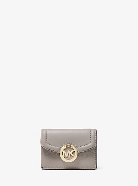 MK Fulton Extra-Small Leather Tri-Fold Wallet - Pearl Grey - Michael Kors