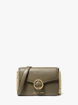 Michael Kors Wanda Small Pebbled Leather Crossbody Bag - Green