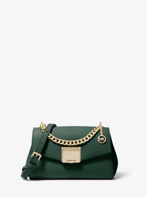 lita medium leather crossbody bag green