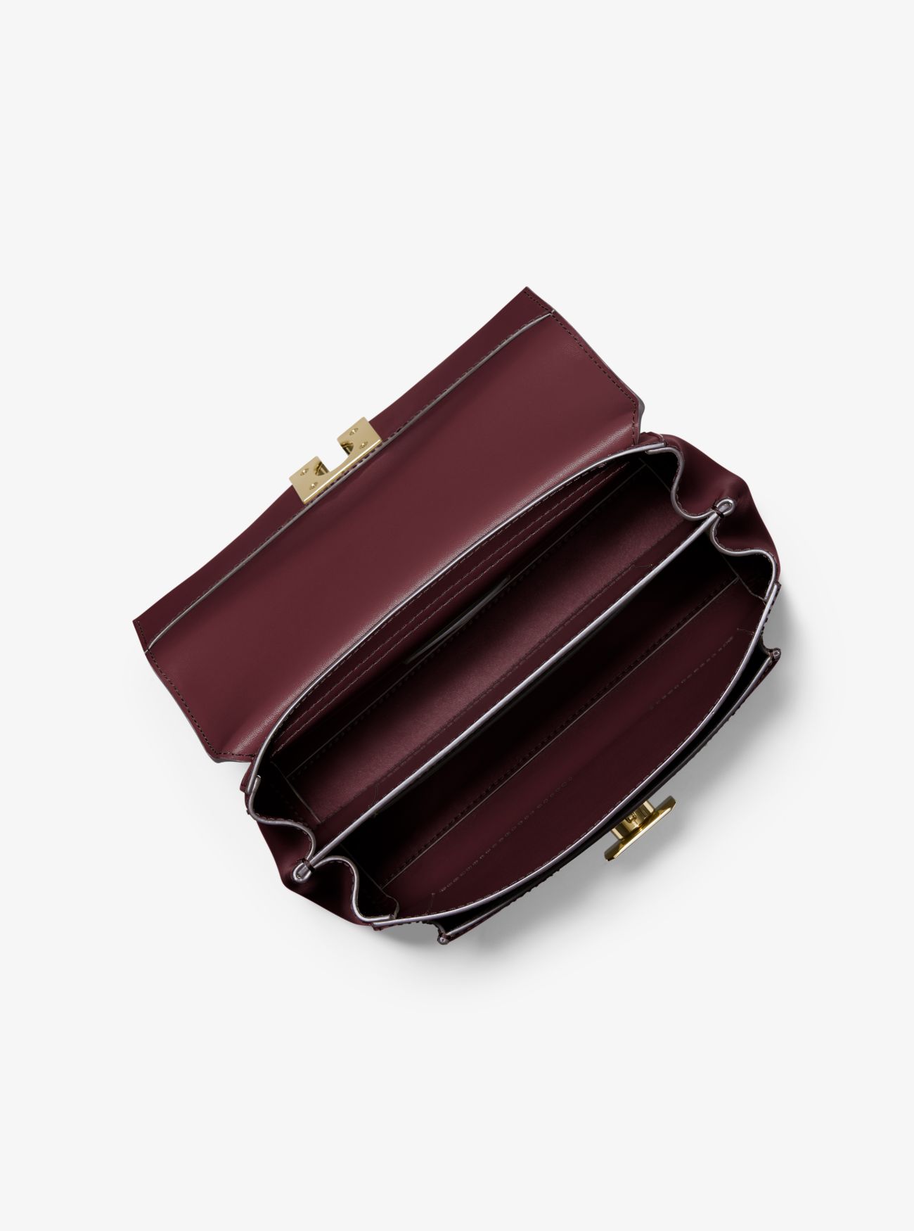 MK Lita Medium Leather Crossbody Bag Merlot Michael Kors