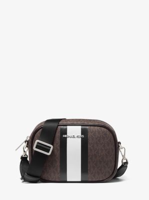Michael Kors Jet Set Travel Small Logo Stripe Crossbody Bag In Black |  ModeSens
