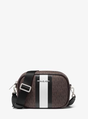 Jet set logo hot sale stripe crossbody bag