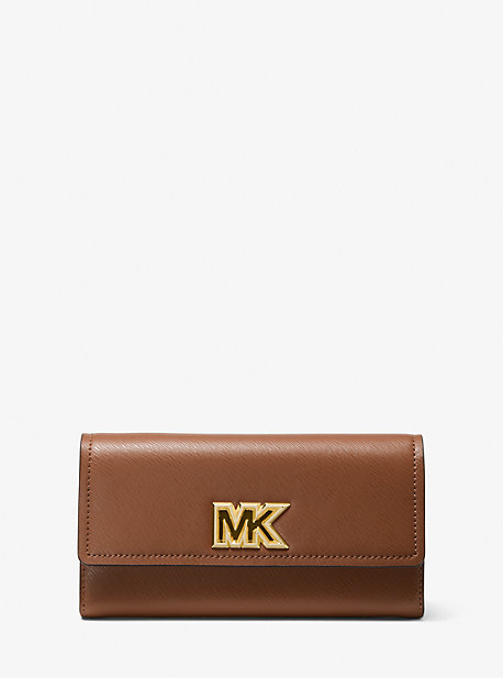 MK Mimi Large Saffiano Leather Bi-Fold Wallet - Luggage Brown - Michael Kors