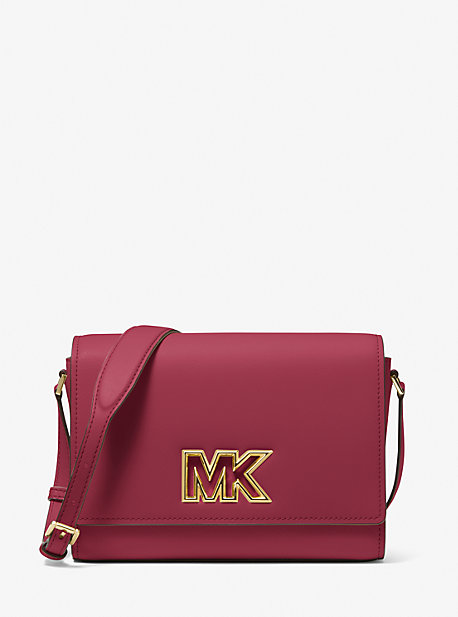 MK Mimi Medium Leather Messenger Bag - Mulberry - Michael Kors