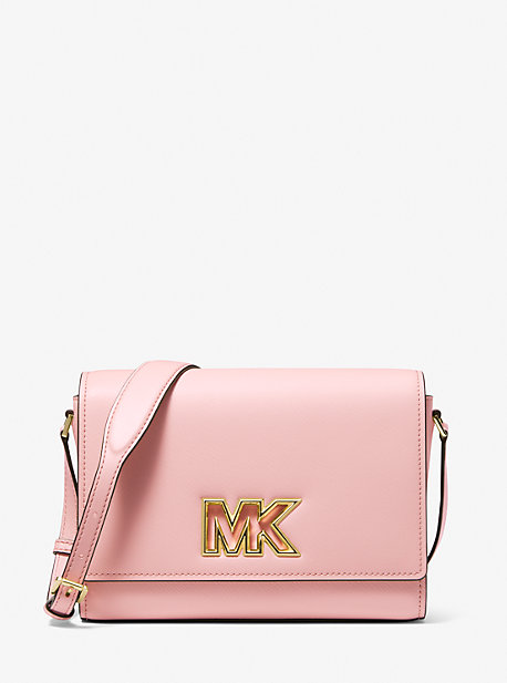 MK Mimi Medium Leather Messenger Bag - Powder Blush - Michael Kors