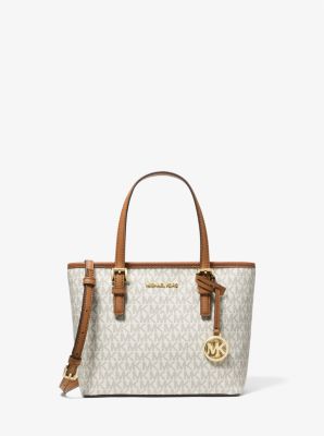 Michael Kors Jet Set Travel Extra-small Logo Top-zip Tote Bag In Natural |  ModeSens