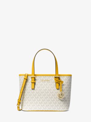 Michael Kors Outlet Jet Set Travel Extra-Small Logo Top-Zip Tote Bag in Yellow - One Size
