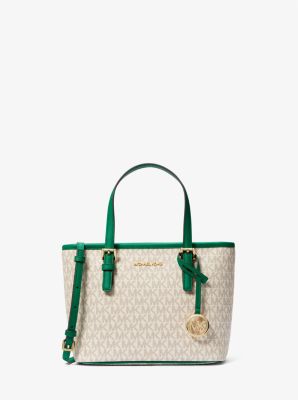 Michael Kors Jet Set Travel Extra small Logo Top zip Tote Bag In Green ModeSens