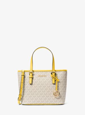 Michael Kors Jet Set Travel Extra small Logo Top zip Tote Bag In Yellow ModeSens