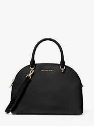 Emmy Large Saffiano Leather Dome Satchel - BLACK - 35T9GY3S3L