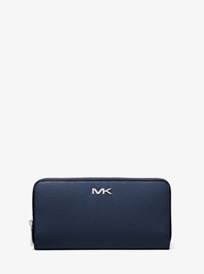 Michael Kors Cooper Textured Faux Leather Smartphone Wallet In Blue