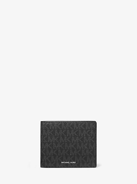 MK Cooper Logo Billfold Wallet With Coin Pouch - Black - Michael Kors