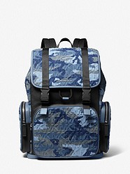 Cooper Printed Denim and Leather Backpack - DENIM - 37S2LCOB2A