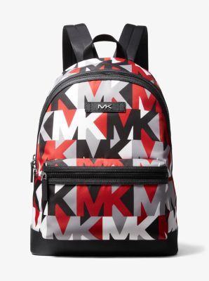 Red and black michael kors backpack sale