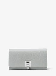 Bancroft Pebbled Calf Leather Continental Wallet - PEARL GREY - 37T7PBNE2T