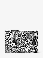 Bancroft Large Zebra Print Calf Leather Pouch - BLACK/WHITE - 37T8CBNC4D