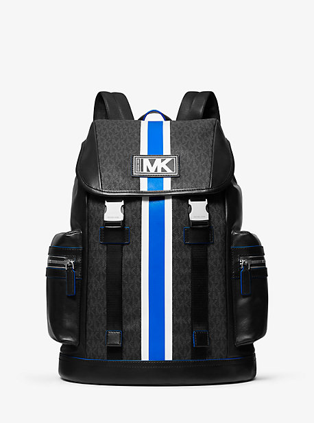 Michael Kors Cooper Logo Stripe Backpack In Black | ModeSens