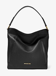Evie Pebbled Leather Shoulder Bag - BLACK - 38H9CZUH7L