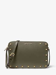 Sandrine Studded Saffiano Leather Crossbody Bag - OLIVE - 38S8CD1C3L