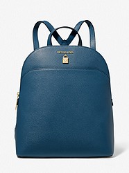 Adele Large Pebbled Leather Backpack - DK CHAMBRAY - 38T0CAFB7L