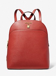 Adele Large Pebbled Leather Backpack - TERRACOTTA - 38T0CAFB7L
