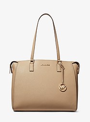 Charlie Large Saffiano Leather Tote Bag - BISQUE - 38T0CWYT3L