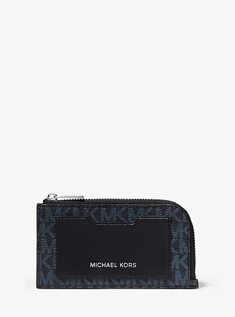MK Portefeuille entièrement zippé avec logo - BLEU AMIRAL/BLEU PÂLE(BLEU) - Michael Kors