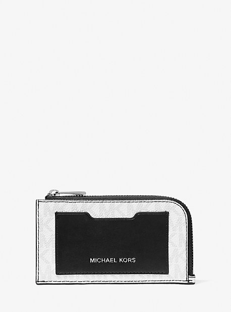 MK Portefeuille entièrement zippé avec logo - BRIGHT WHITE - Michael Kors