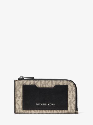 Michael Kors Logo Zip-around Wallet In Natural | ModeSens