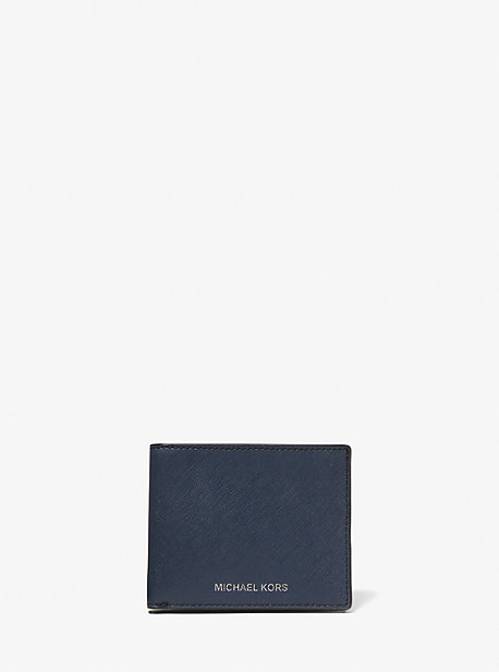 Portefeuille porte-cartes Harrison fin en cuir - BLEU MARINE(BLEU) - Michael Kors