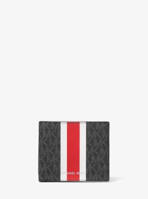 MKBilletera Mason con raya y logotipo exclusivo - Carmesí(Rojo) - Michael Kors
