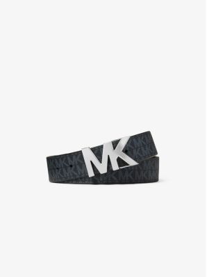MK Reversible Logo Buckle Belt - Admrl/plblue - Michael Kors