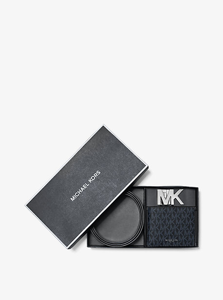 Coffret ceinture et portefeuille compact avec logo - BLEU AMIRAL/BLEU PÂLE(BLEU) - Michael Kors