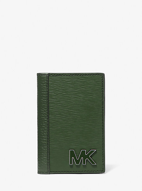 MK Hudson Leather Card Case - Amazon Green - Michael Kors