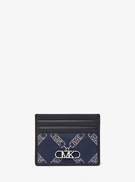 MK Hudson Empire Logo Jacquard Card Case - Navy - Michael Kors product