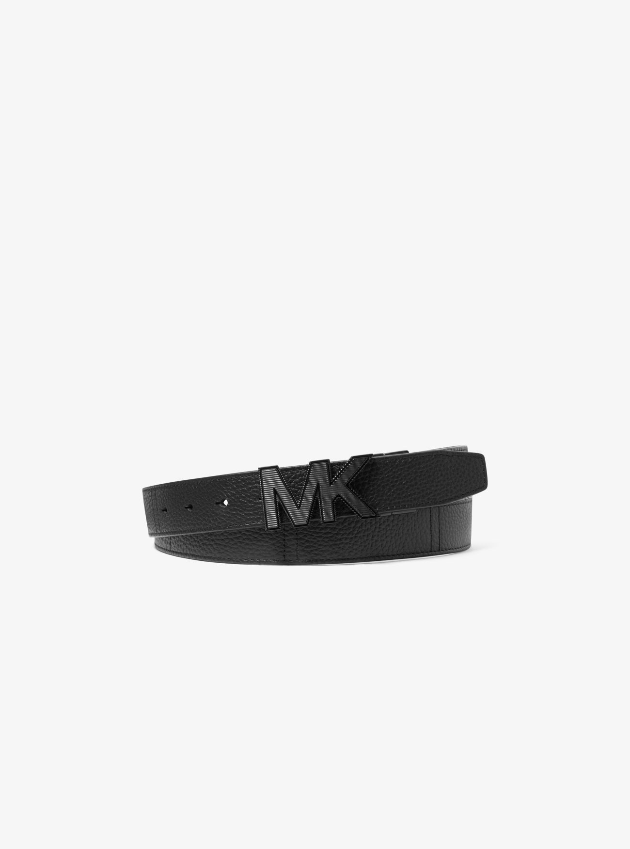 MK Reversible Leather Belt - Black - Michael Kors