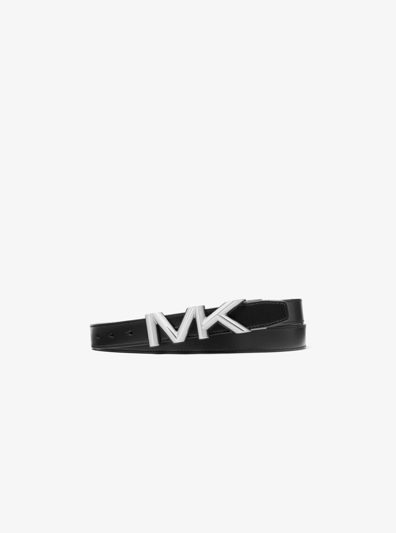 MK Reversible Leather Belt - Black - Michael Kors