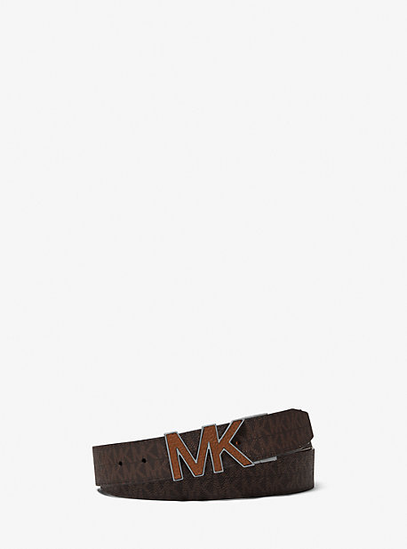 MK Reversible Logo and Leather Belt - Luggage Brown - Michael Kors