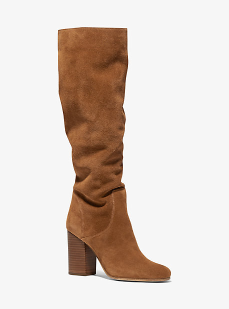MK Leigh Suede Boot - Luggage Brown - Michael Kors