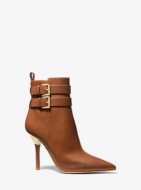 MK Amal Leather Ankle Boot - Luggage Brown - Michael Kors