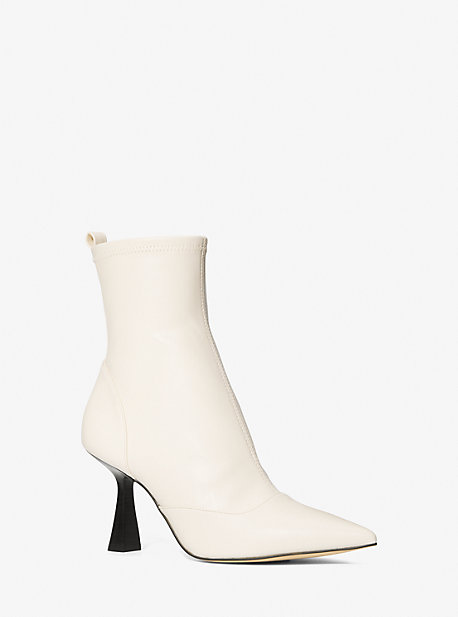 Michael Kors Clara Faux Leather Ankle Boot In White