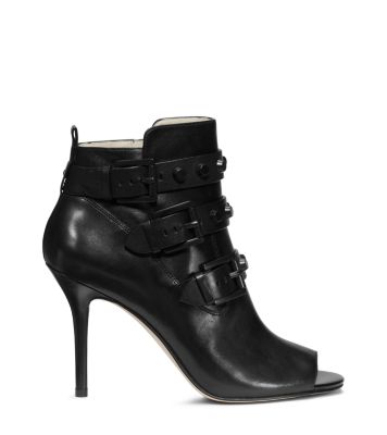 Bryn Open-Toe Leather Ankle Boot