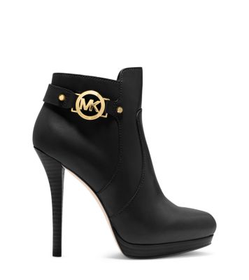 Wyatt Logo Leather Ankle Boot by Michael Kors