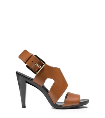 Carla Leather Cutout Sandal by Michael Kors