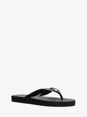 Logo Charm Flip-Flop by Michael Kors