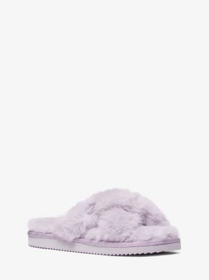 Lala faux fur online slide sandal