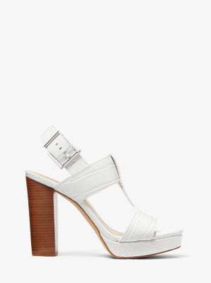 Becker Crocodile Embossed Faux Leather Platform Sandal