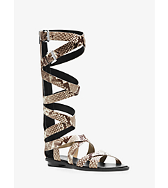 Darby Mid-Calf Embossed-Leather Sandal by Michael Kors