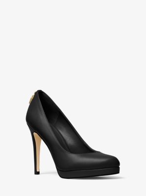 michael kors black leather heels