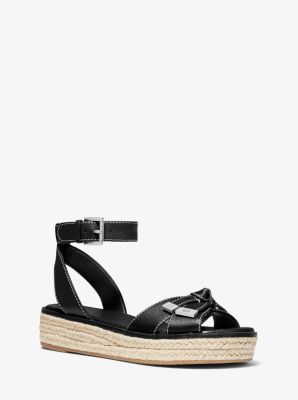 Sandale espadrille Ripley en cuir grainé - NOIR(NOIR) - Michael Kors